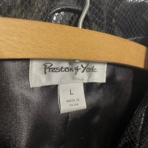 Preston & York Womens Vintage Large Leather Jacket Snake skin style Full Zip - Picture 4 of 5